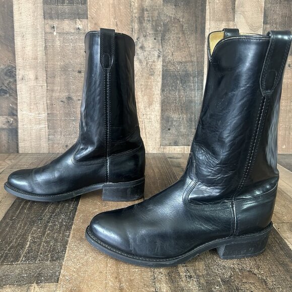 Acme Vintage Black Oil Resistant Western Cowboy Boots Mens 10.5 EW - Picture 12 of 12